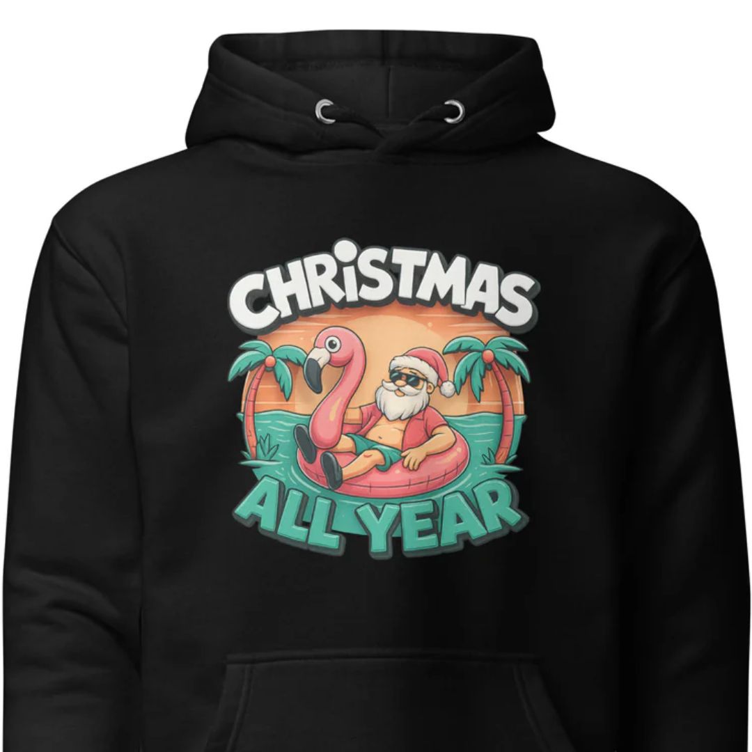 Christmas All Year - Unisex Hoodie - Motivansicht bei FunStuff.at