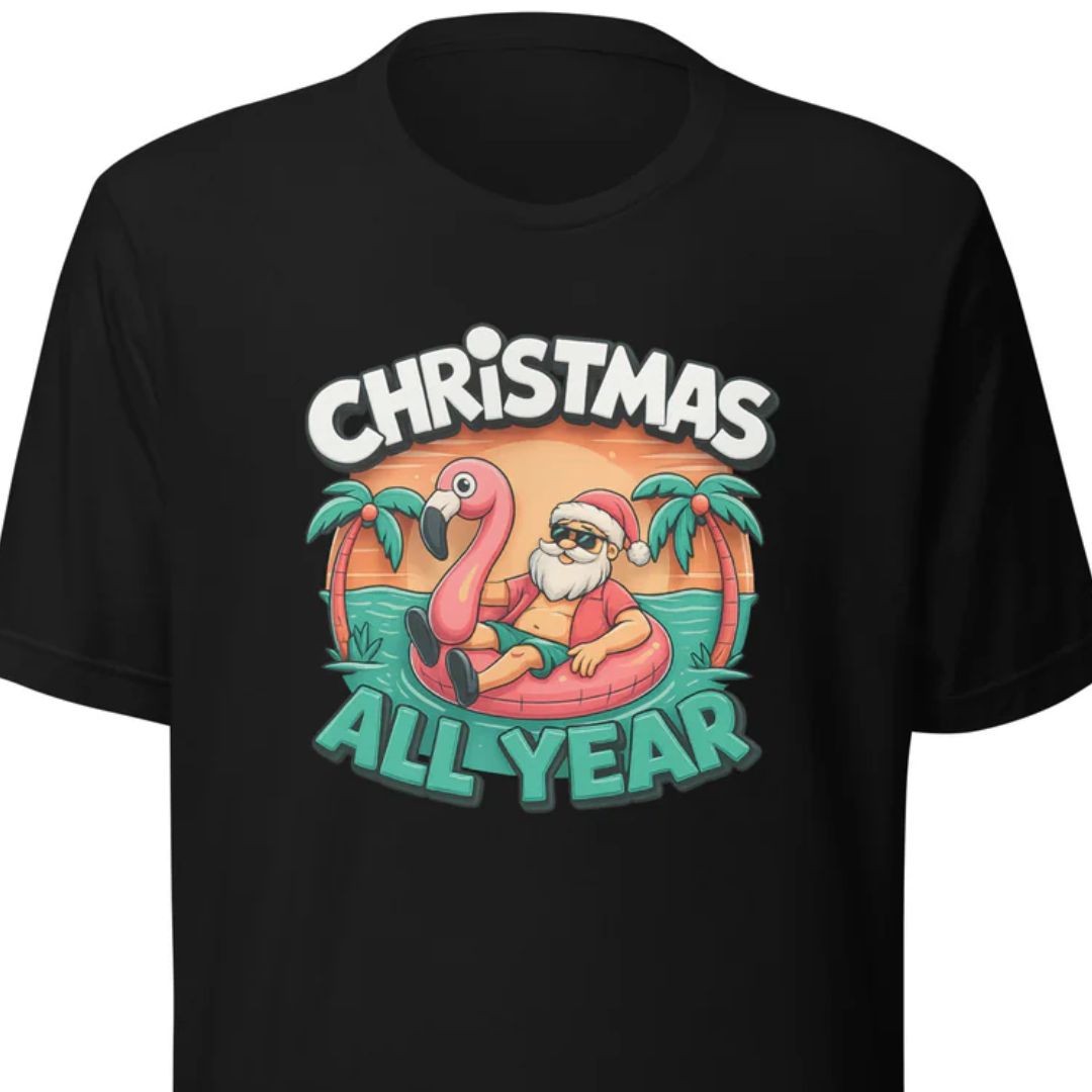 Christmas All Year – Unisex T-Shirt - Motivansicht bei FunStuff.at
