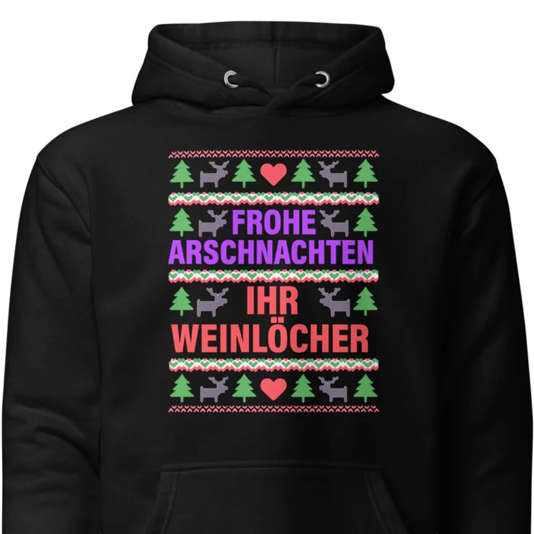 Frohe Arschnachten - Unisex Hoodie - Motivansicht bei FunStuff.at