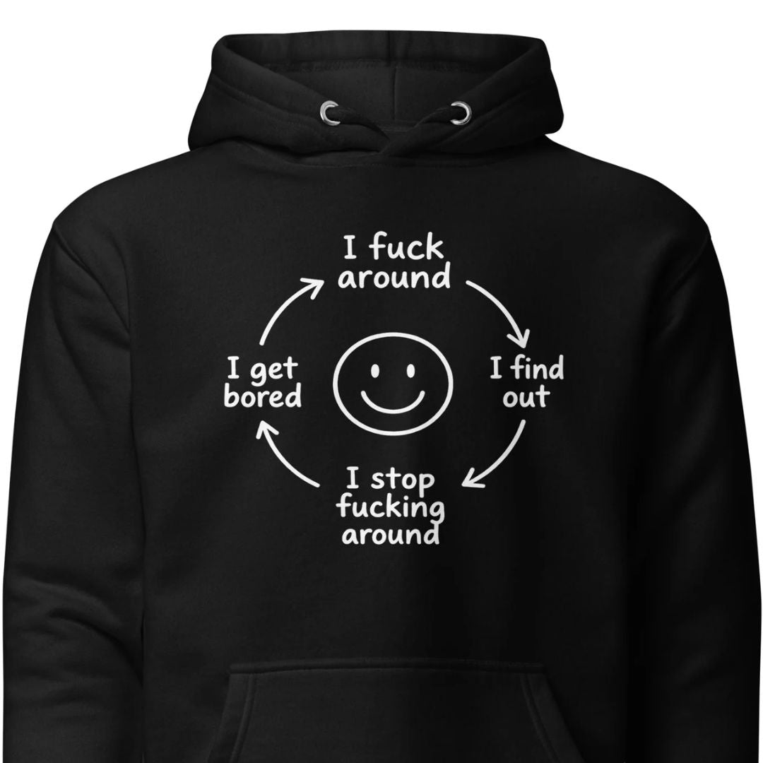 F*ck Around Cycle Unisex Hoodie - Motivansicht bei FunStuff.at