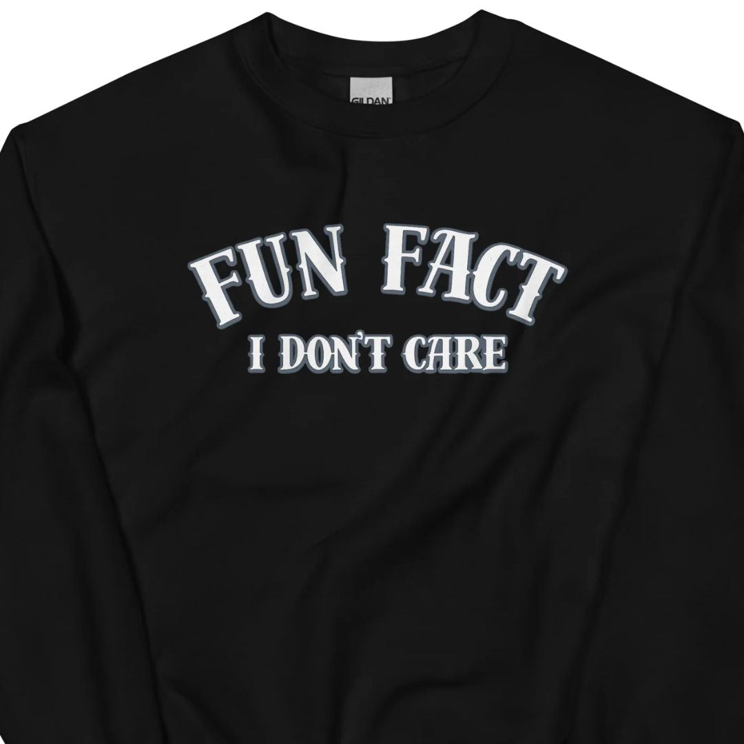 Fun Fact I Don’t Care Statement Sweater - Motivansicht bei FunStuff.at