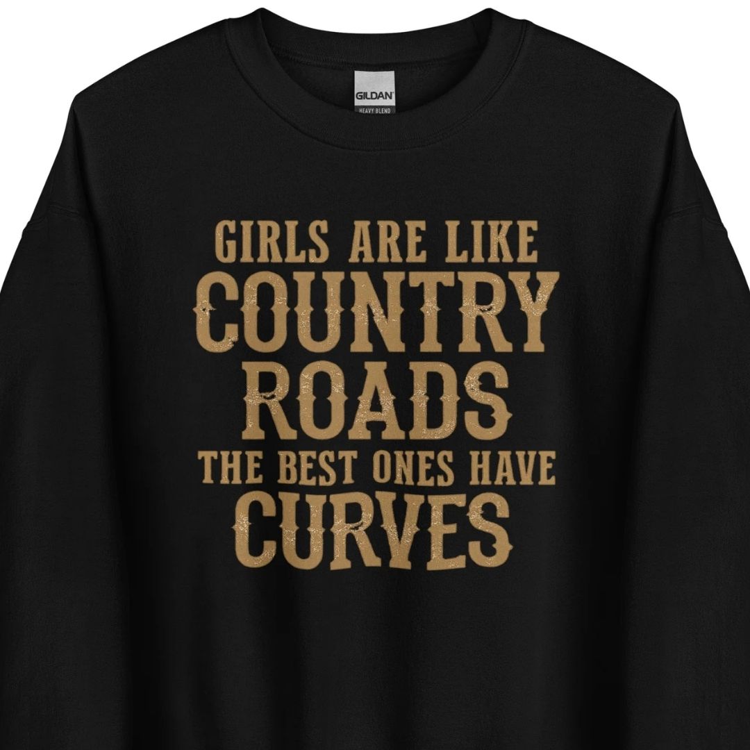 Girls Are Like Country Roads - Unisex Sweater - Motivansicht bei FunStuff.at