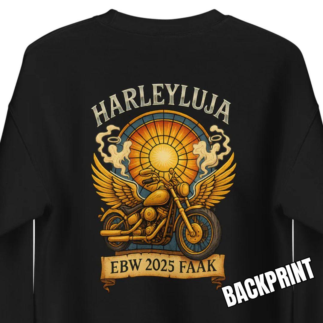 Harleyluja – Faakersee Edition 2025 - Unisex-Pullover (Backprint)