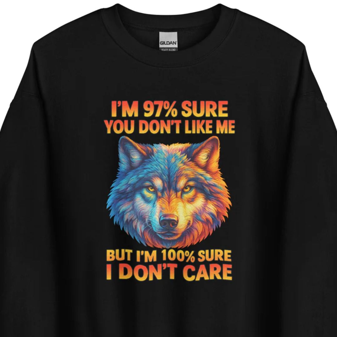 I’m 97% Sure You Don’t Like Me - Unisex Sweater - Motivansicht bei FunStuff.at
