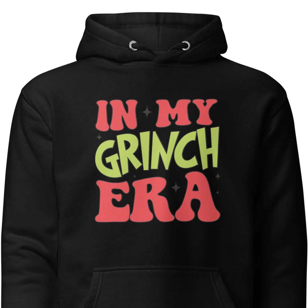 In My Grinch Era - Lustiger Weihnachts-Hoodie - Motivansicht bei FunStuff.at