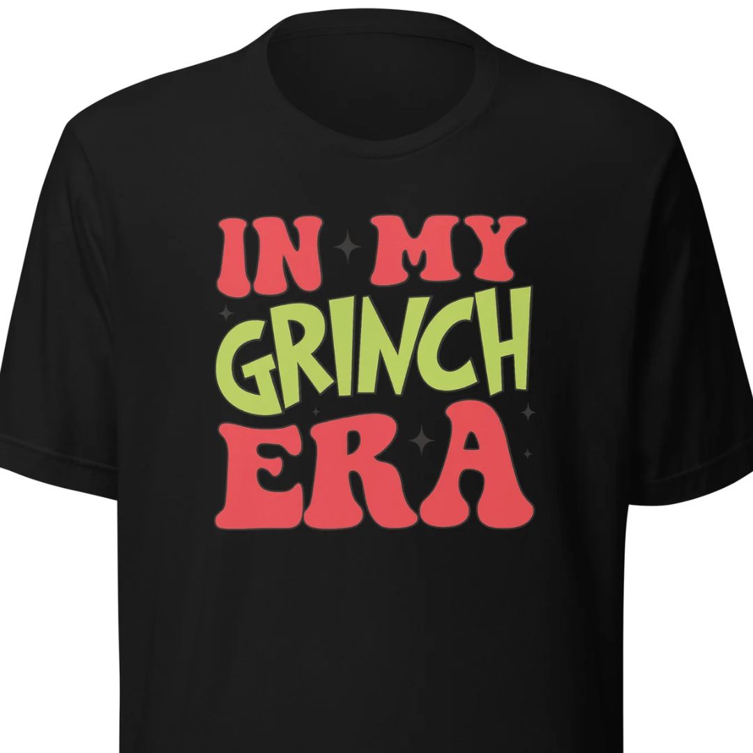 In My Grinch Era – Lustiges Weihnachtsshirt - Motivansicht bei FunStuff.at