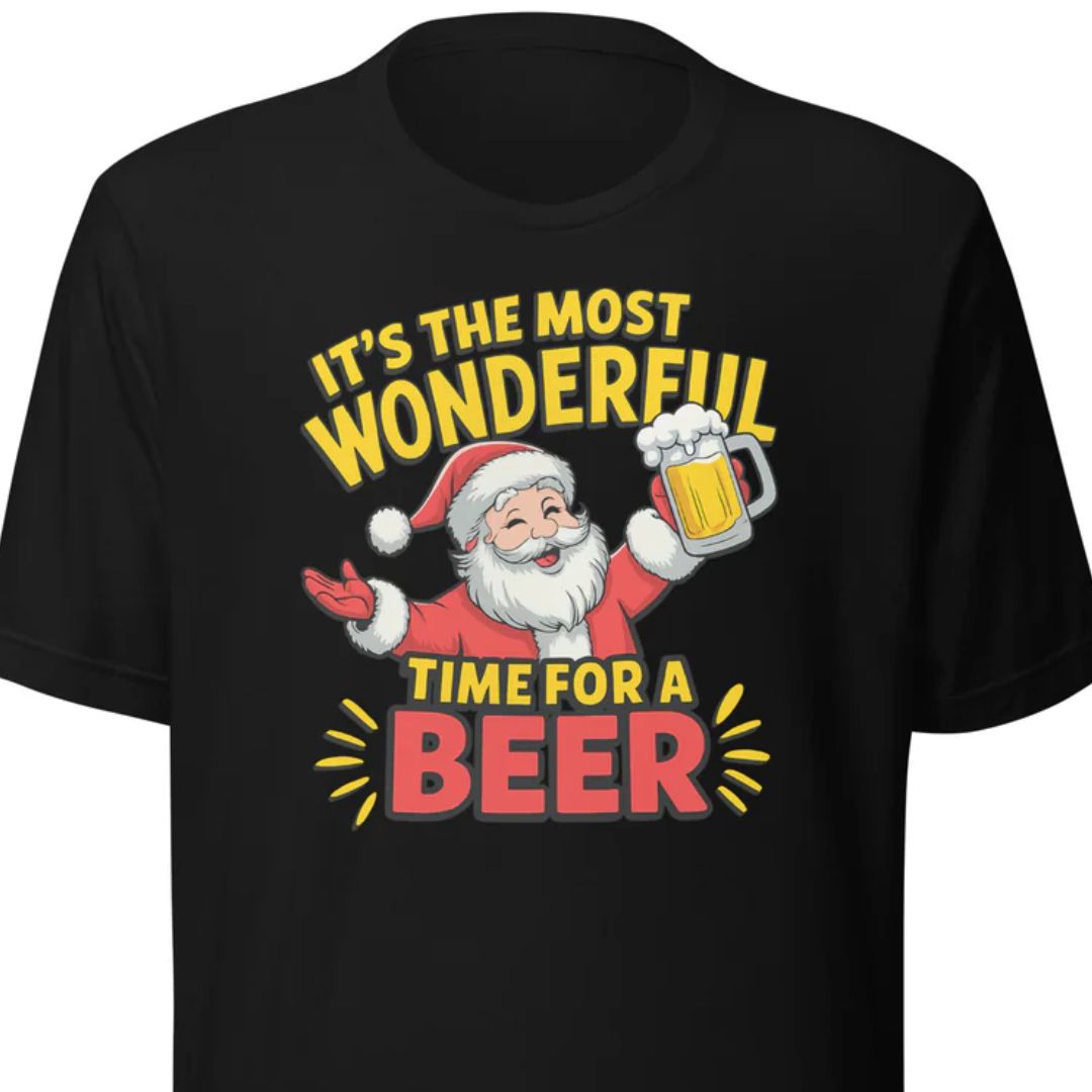 It’s the Most Wonderful Time for a Beer – Unisex T-Shirt - Motivansicht bei FunStuff.at