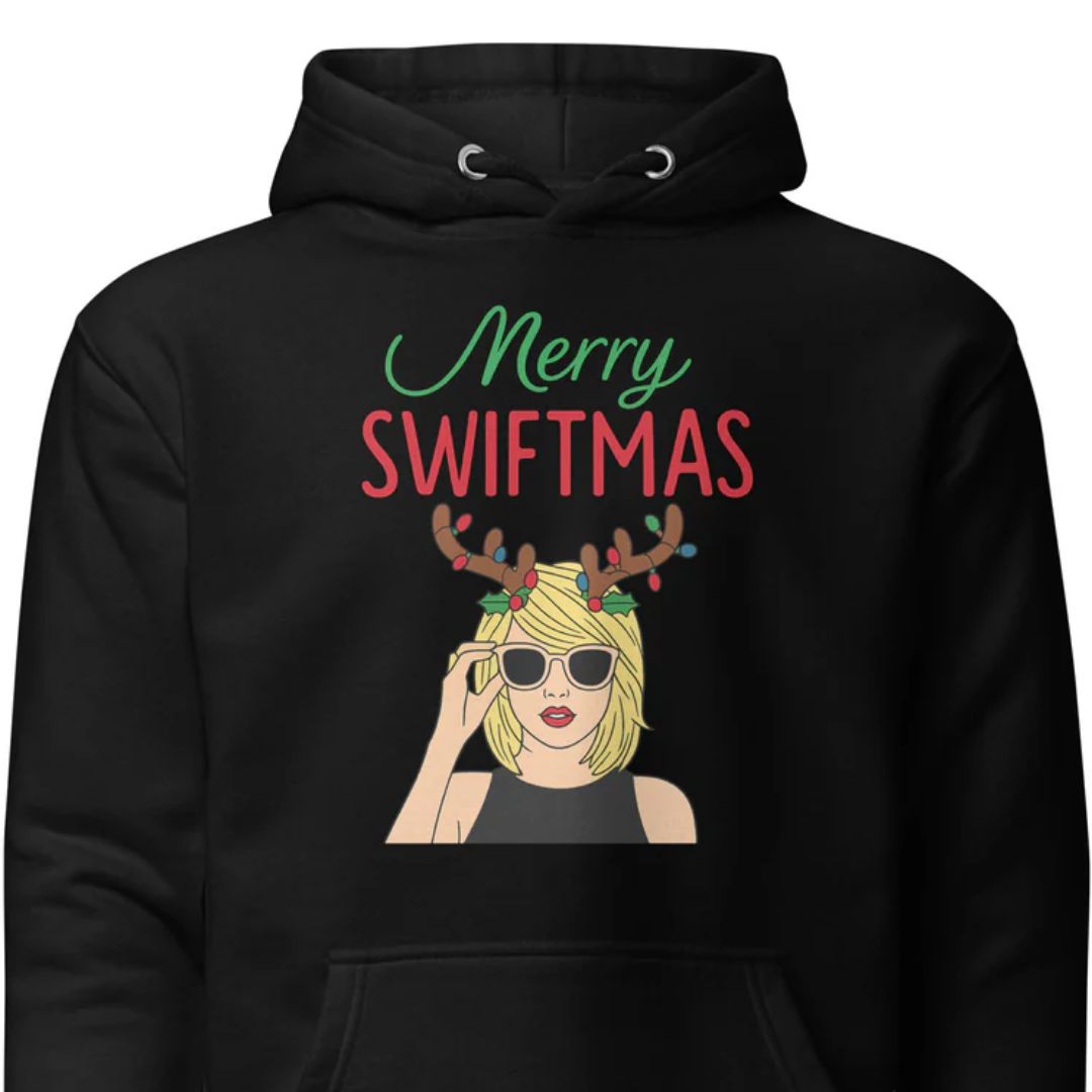 Merry Swiftmas Unisex Hoodie - Motivansicht bei FunStuff.at