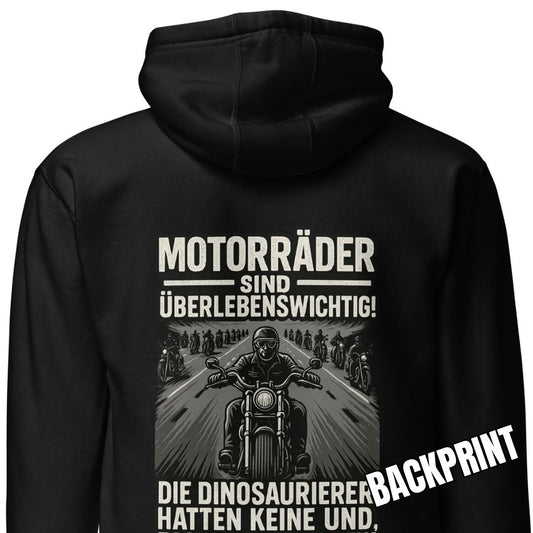 Motorräder sind überlebenswichtig – Biker Backprint Hoodie