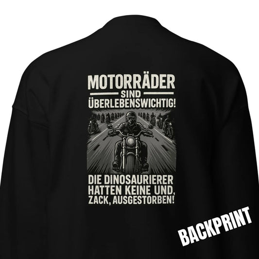 Motorräder sind überlebenswichtig – Biker Backprint Sweater
