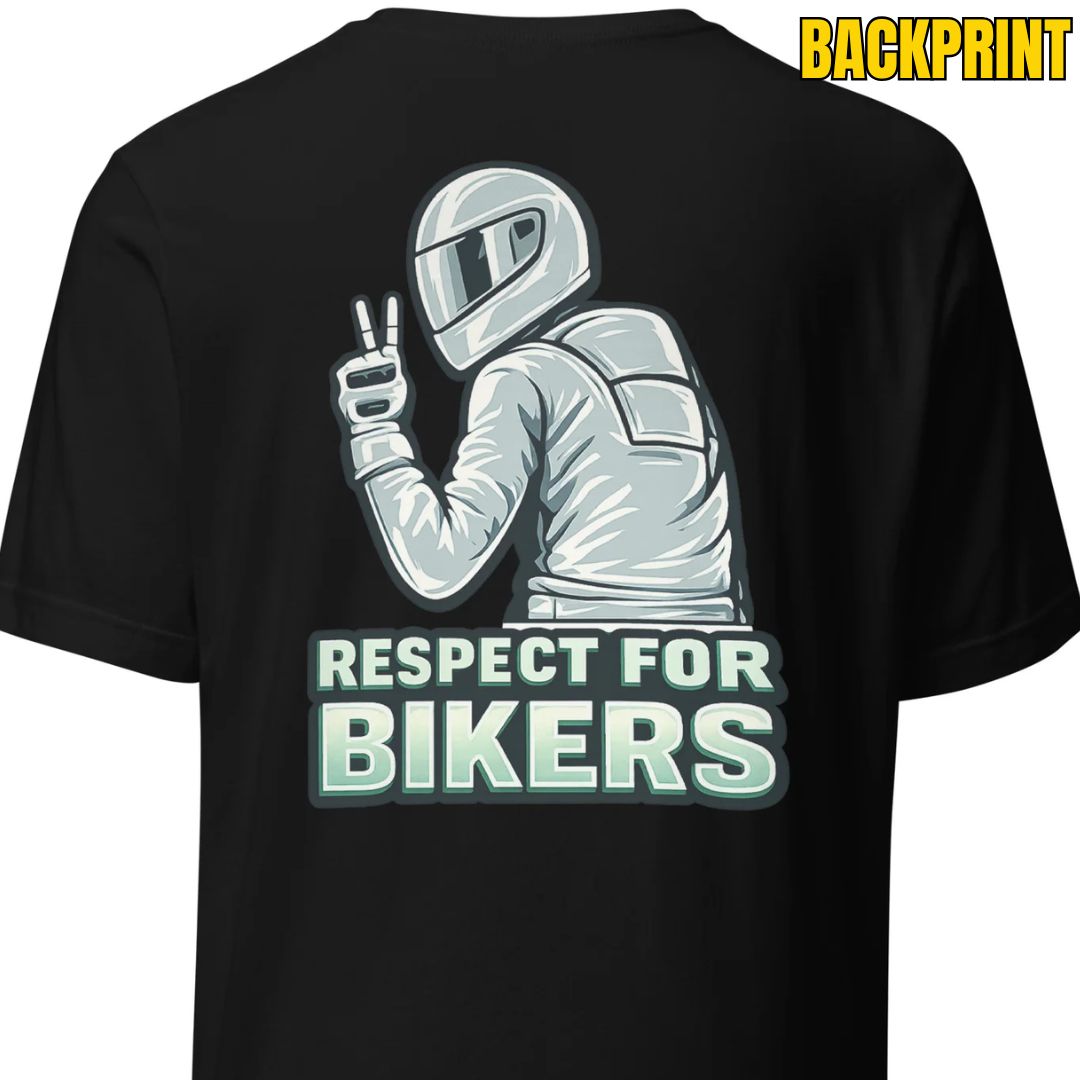 Respect for Bikers – Unisex T-Shirt (Backprint) - Motivansicht bei FunStuff.at