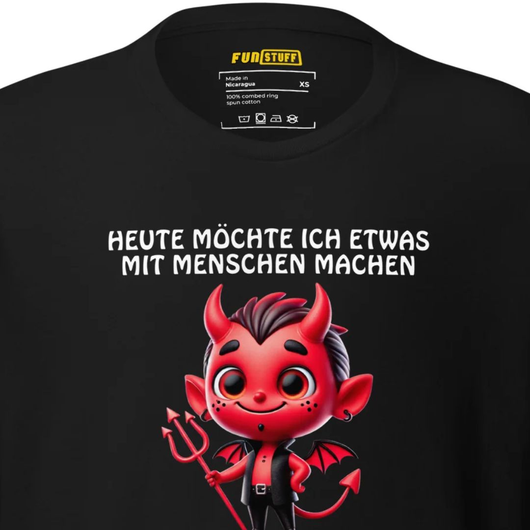 Schubsen wäre toll – Teufel-Shirt mit Haltungsschaden