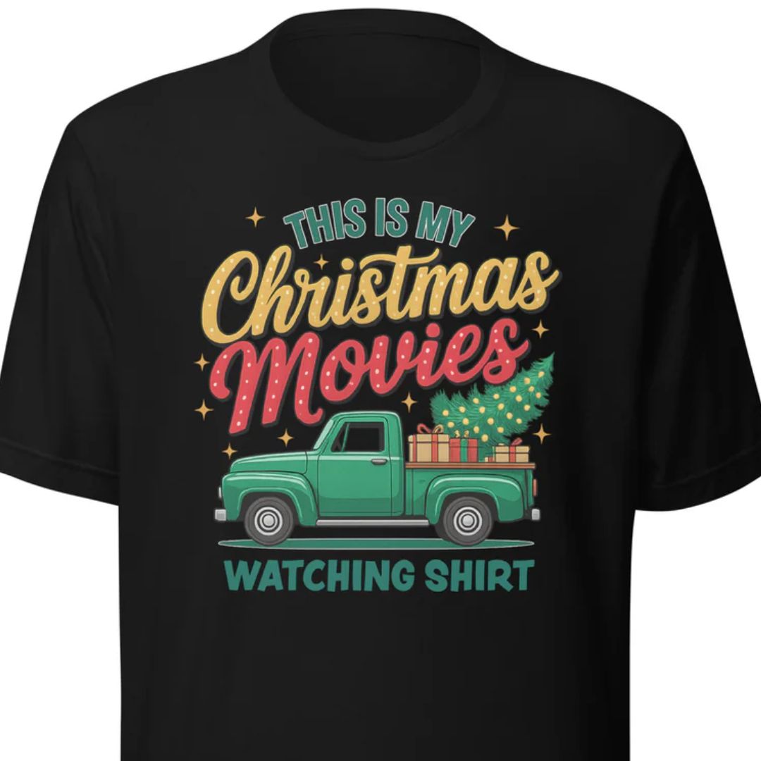 This Is My Christmas Movies Watching Shirt – Unisex T-Shirt - Motivansicht bei FunStuff.at