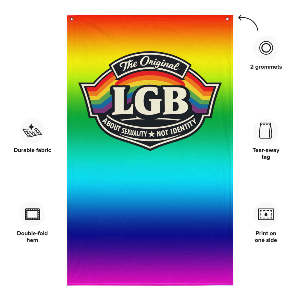 LGB – The Original – Statement Fahne – weiß, Vorderansicht