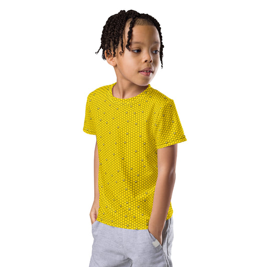 Buzz Grid Kids Full Print Tee – Summen mit System