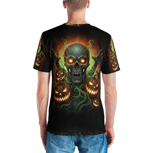 Halloween Horror Skull & Pumpkins - Full Print Tee