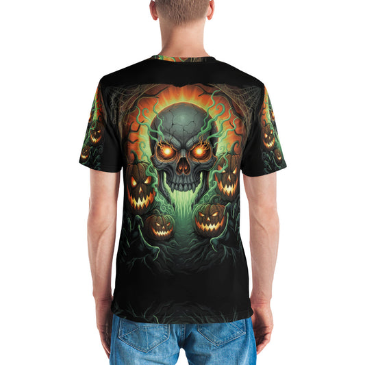 Halloween Skull & Pumpkins - Full Print Tee