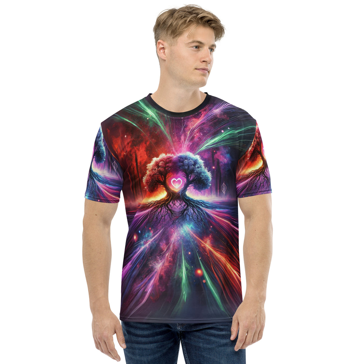 Cosmic Heart Tree Full Print Tee - Vorderansicht bei FunStuff.at