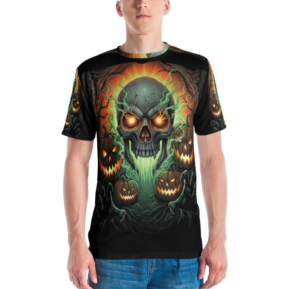 Halloween Skull & Pumpkins - Full Print Tee