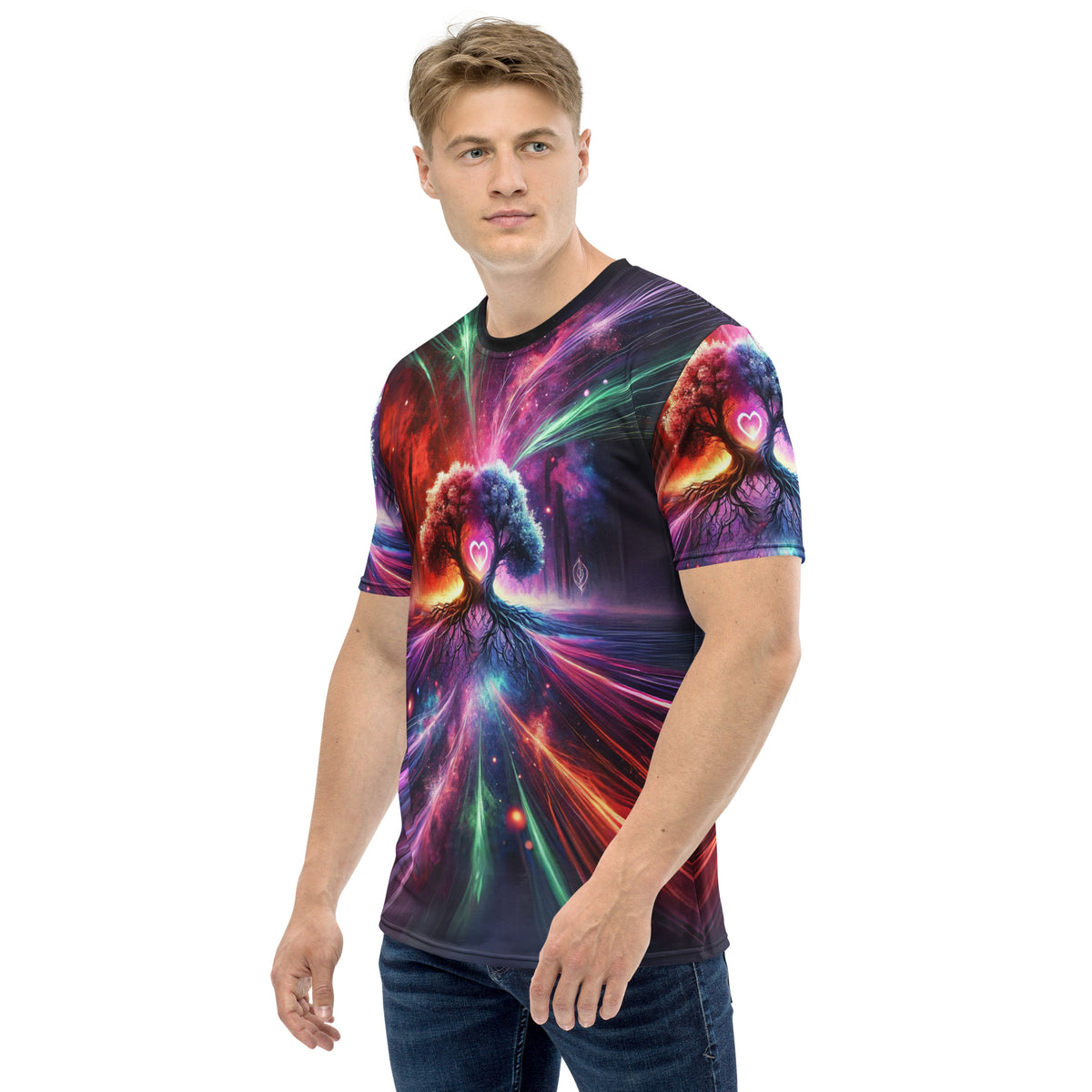 Cosmic Heart Tree Full Print Tee – weiß, Ansicht von links