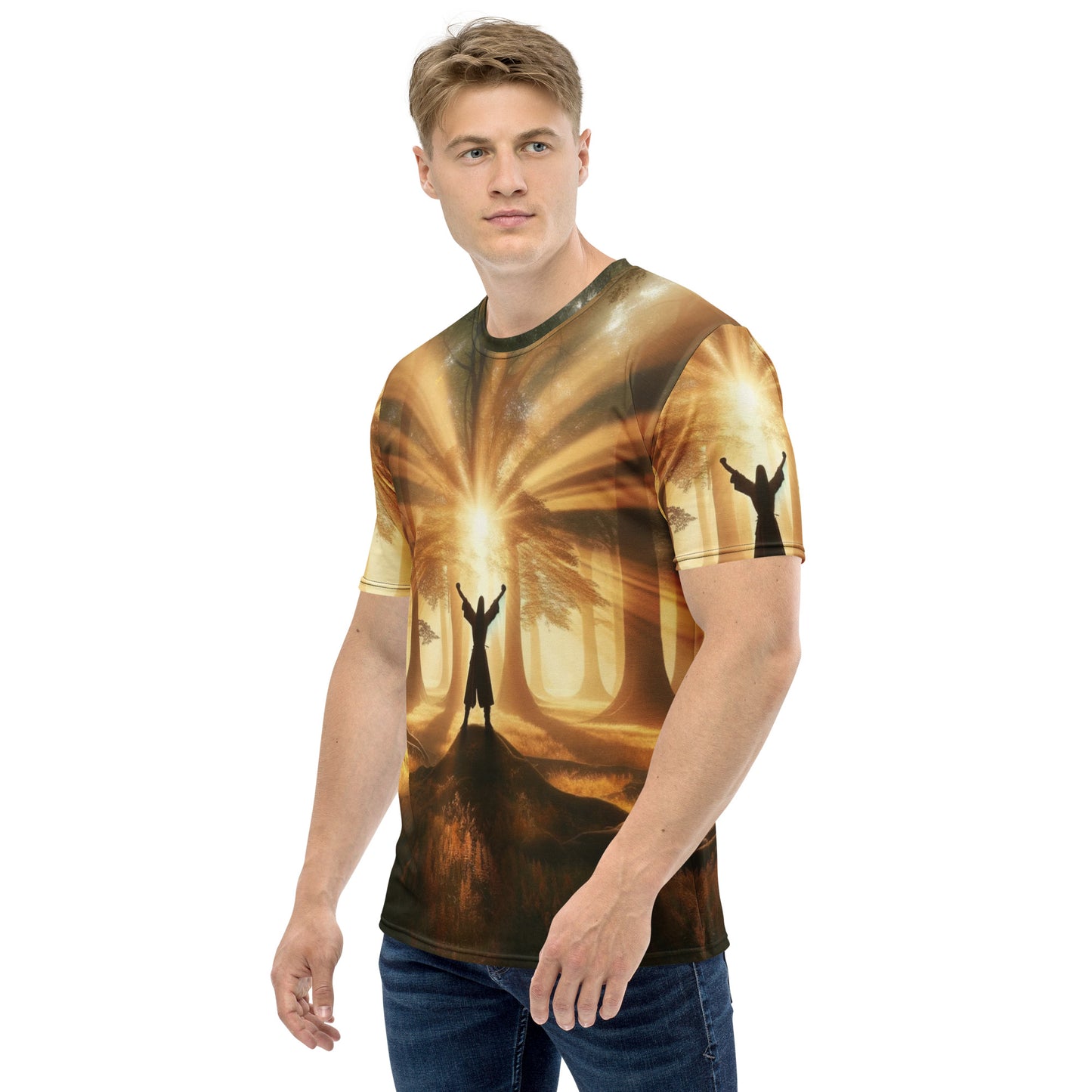 Forest Awakening Full Print Tee – weiß, Ansicht von links