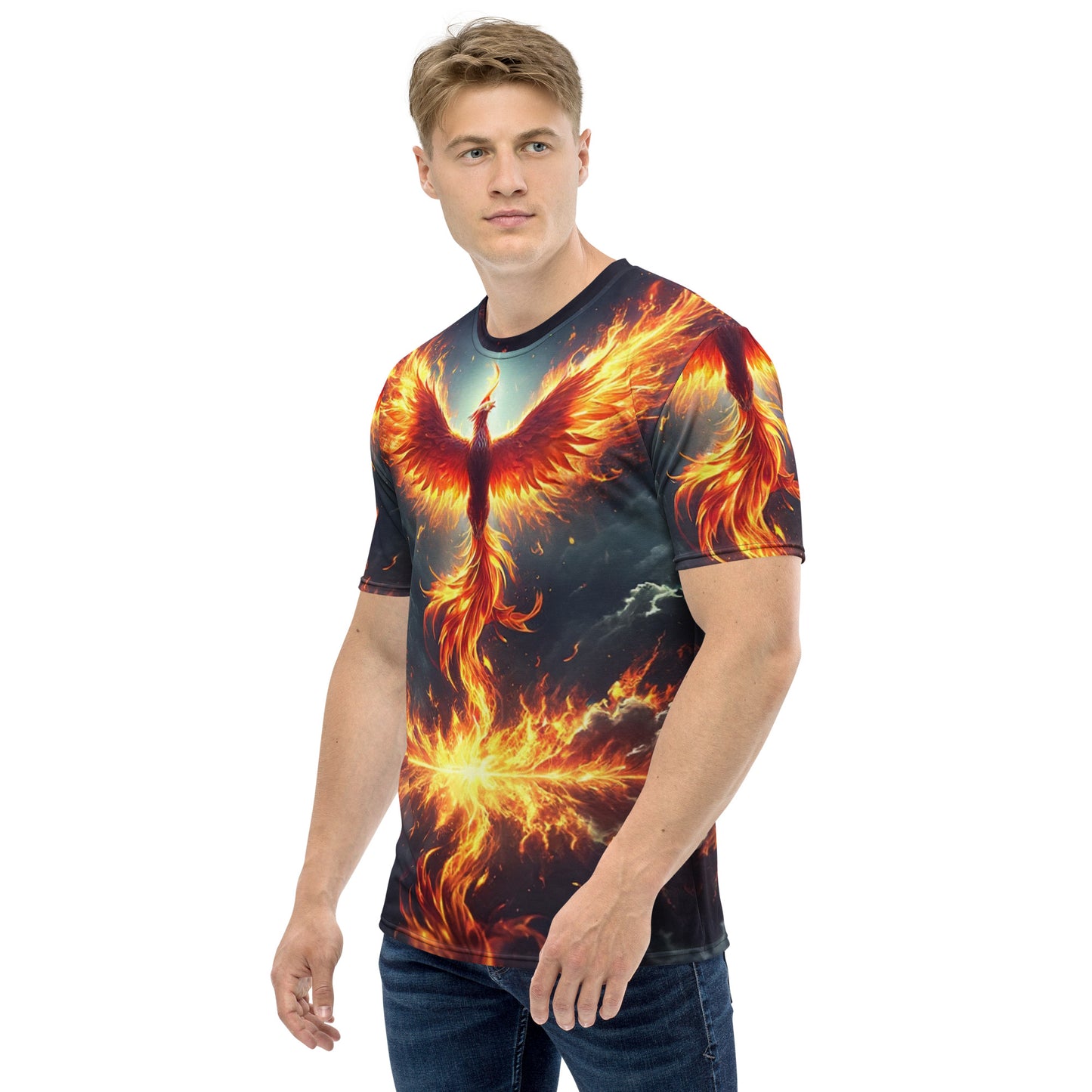 Phoenix Rising Full Print Tee – weiß, Ansicht von links