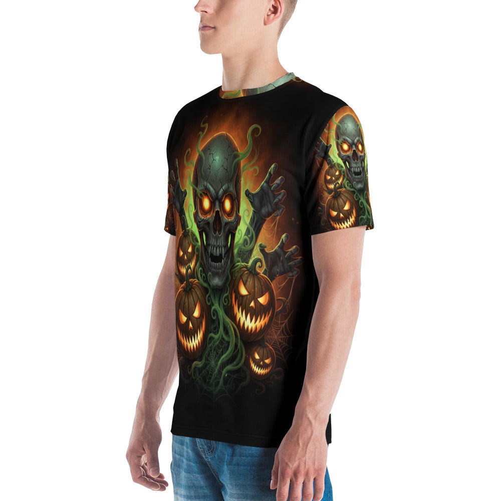 Halloween Horror Skull & Pumpkins - Full Print Tee