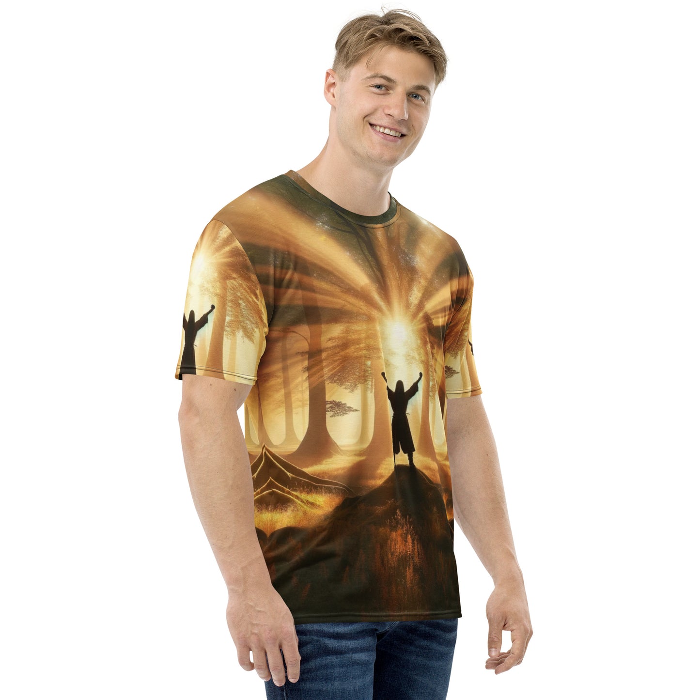 Forest Awakening Full Print Tee – weiß, Ansicht von rechts