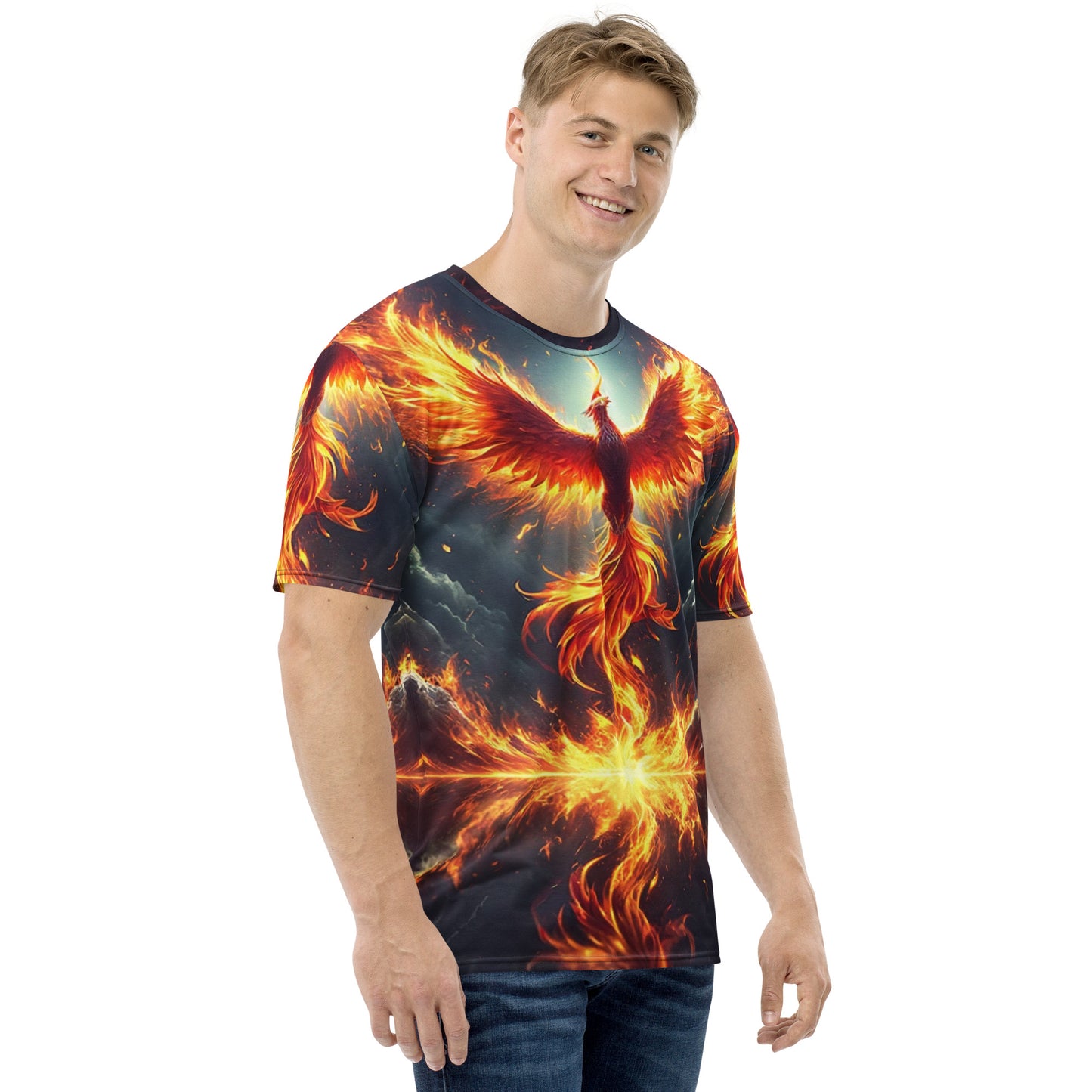 Phoenix Rising Full Print Tee – weiß, Ansicht von rechts