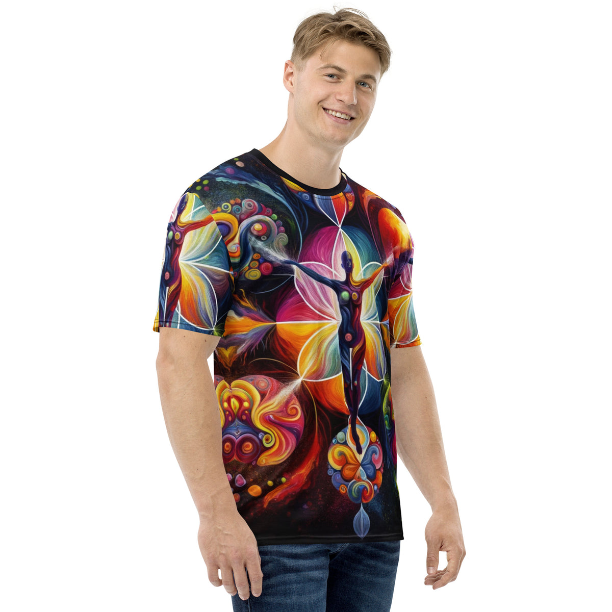 Chakra Universe Full Print Tee – weiß, Ansicht von rechts