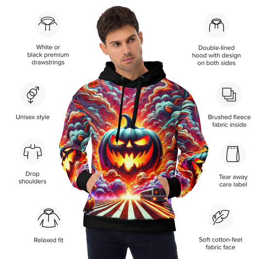 Hell-O-Ween Pumpkin Full Print Hoodie