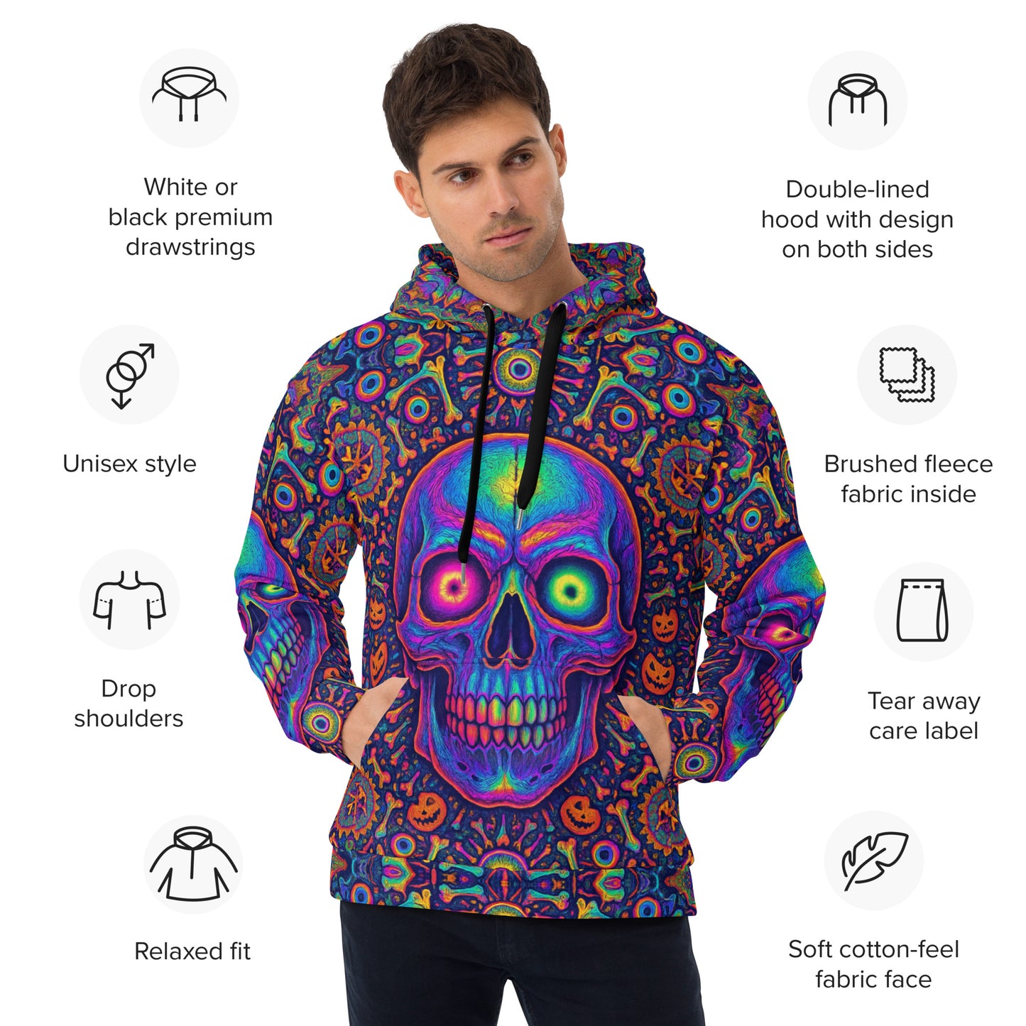 Psycho Skull – Full Print Hoodie