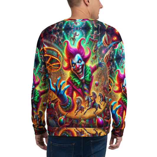Crazy Carnival Clown Full Print Sweater