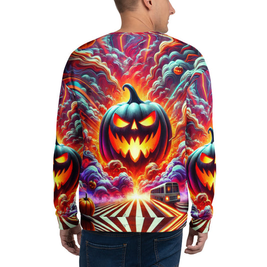 Hell-O-Ween Pumpkin Full Print Sweater