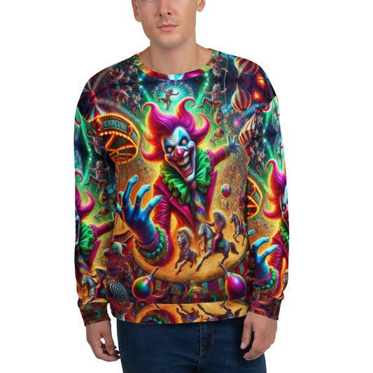 Crazy Carnival Clown Full Print Sweater