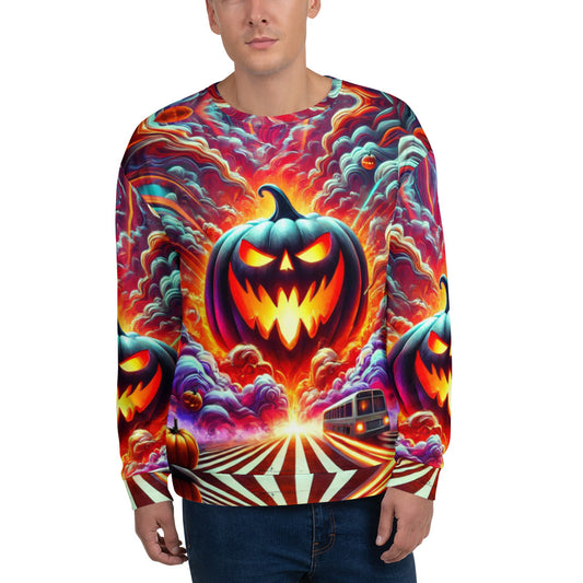 Hell-O-Ween Pumpkin Full Print Sweater