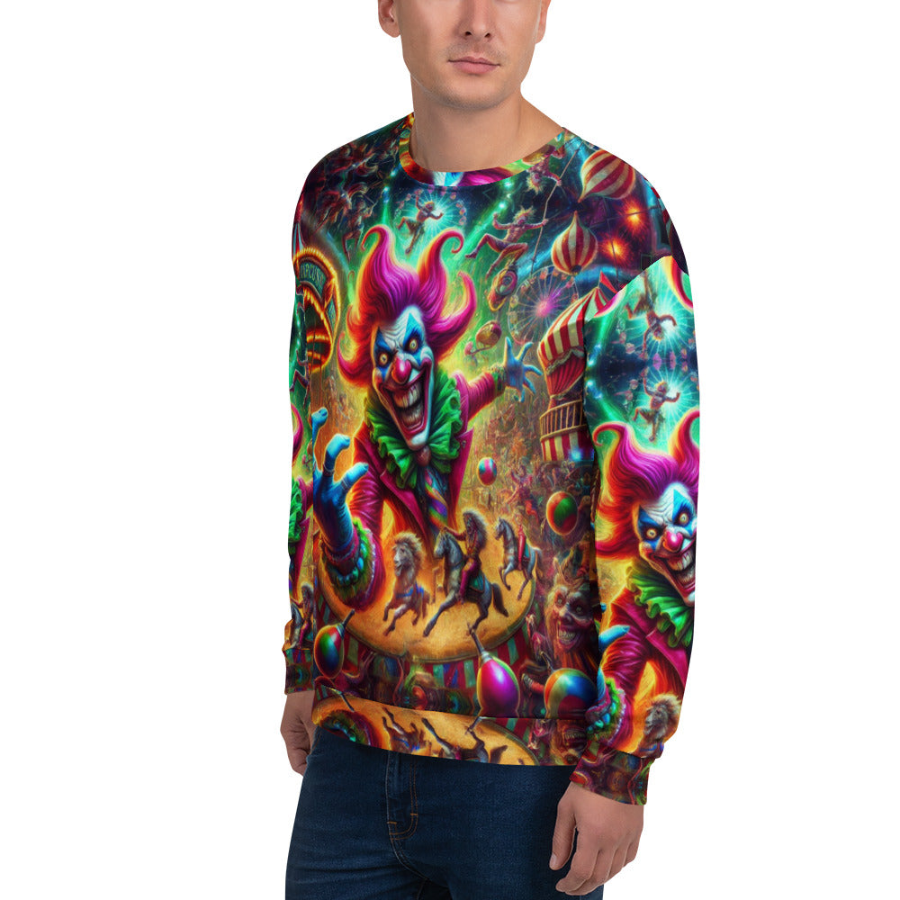 Crazy Carnival Clown Full Print Sweater