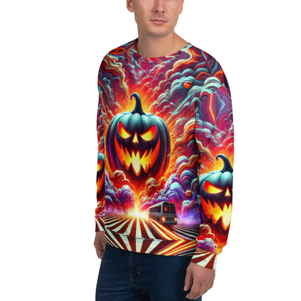 Hell-O-Ween Pumpkin Full Print Sweater