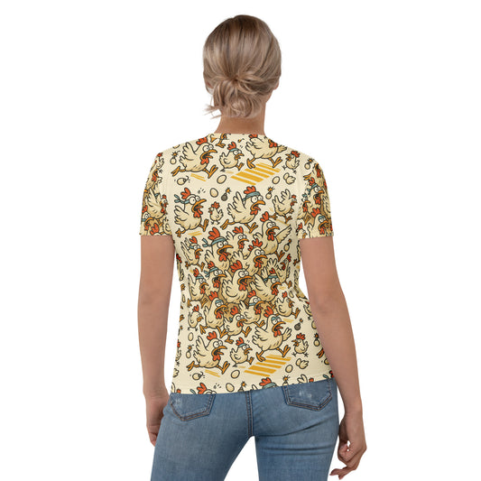 Chicken Chaos Girls Full Print Tee