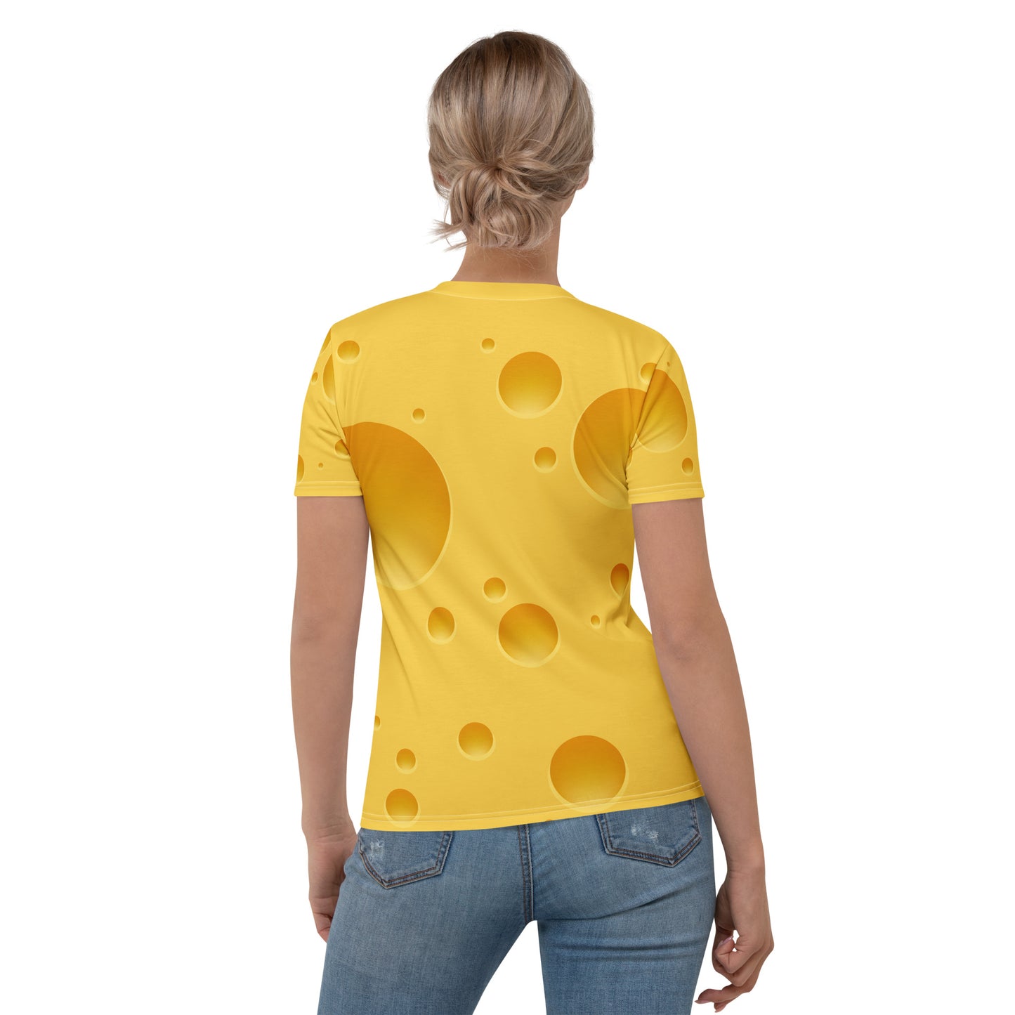 Cheese Lover Girls Full Print Tee – weiß, Rückansicht