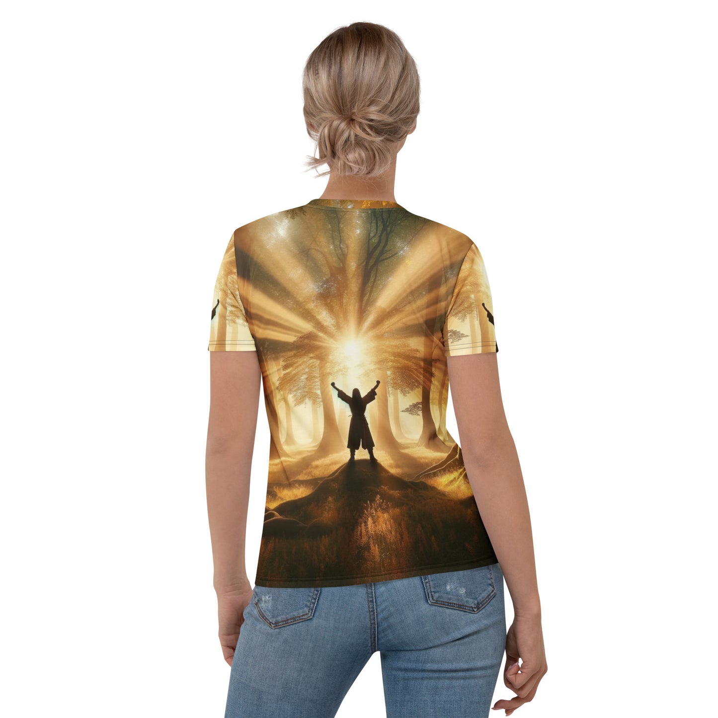 Forest Awakening Girls Full Print Tee – weiß, Rückansicht