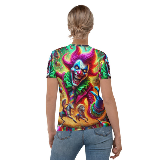 Crazy Carnival Clown Girls Full Print Tee