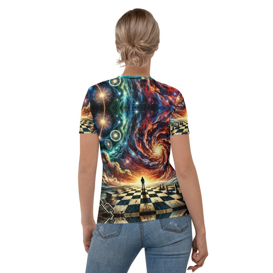 Cosmic Checkmate Girls Full Print Tee