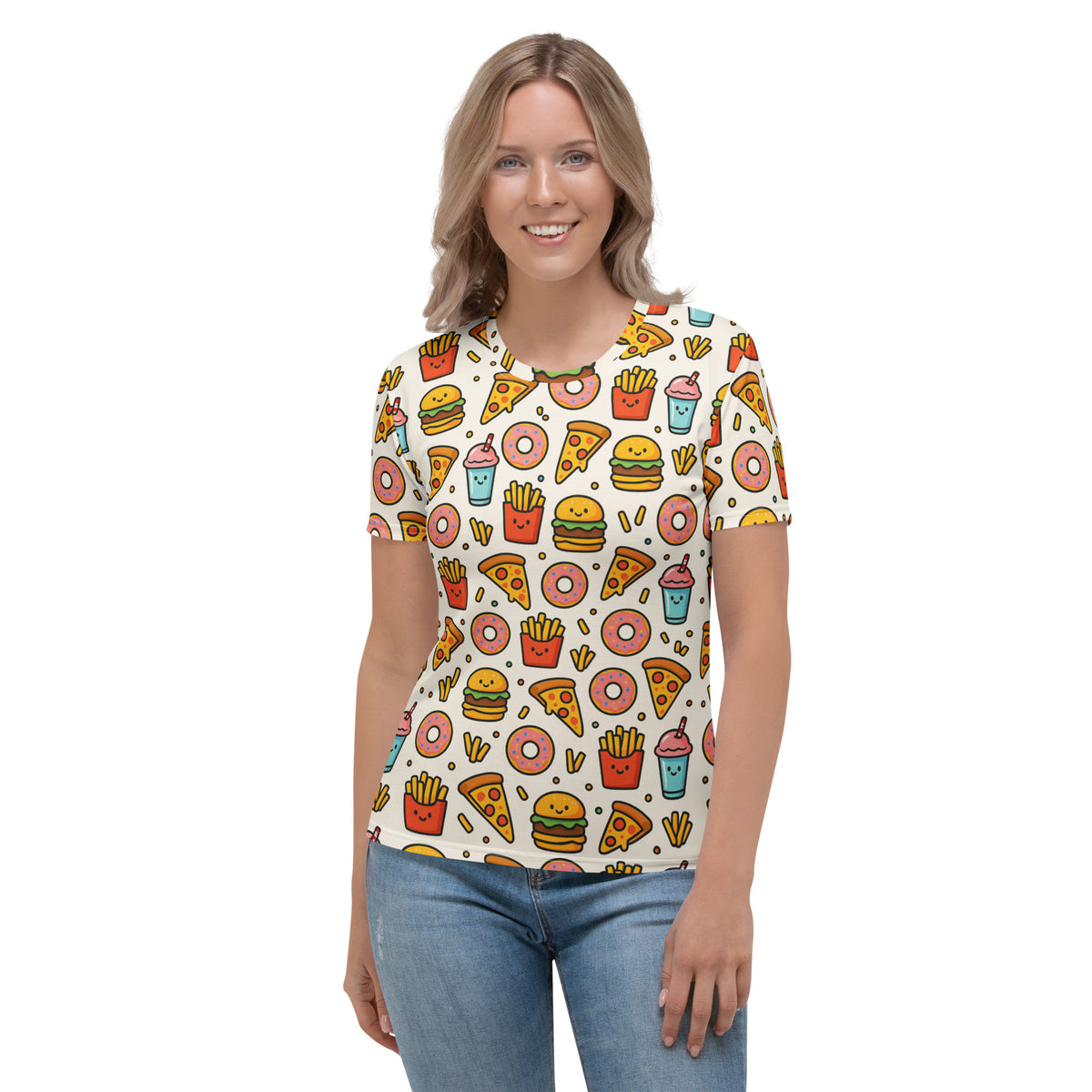 Fast Food Frenzy Girls Full Print Tee - Vorderansicht bei FunStuff.at