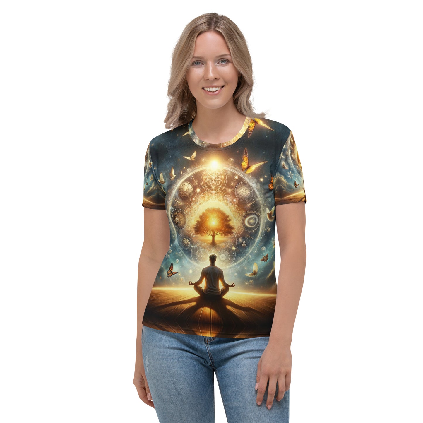 Cosmic Rooted Girls Full Print Tee
