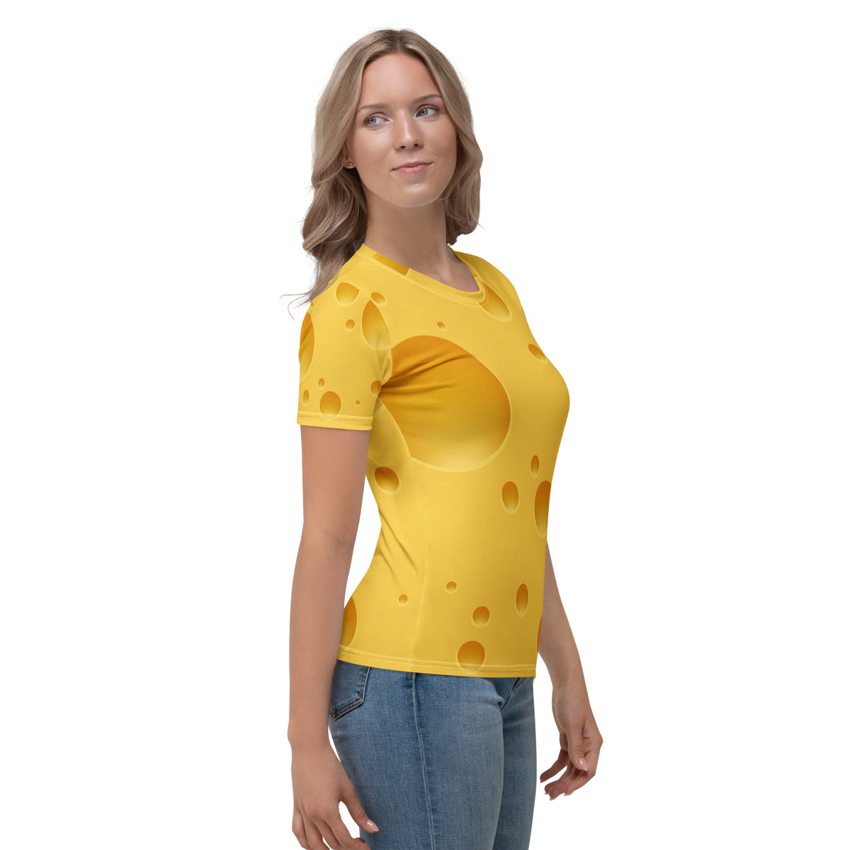 Cheese Lover Girls Full Print Tee – weiß, Ansicht von rechts