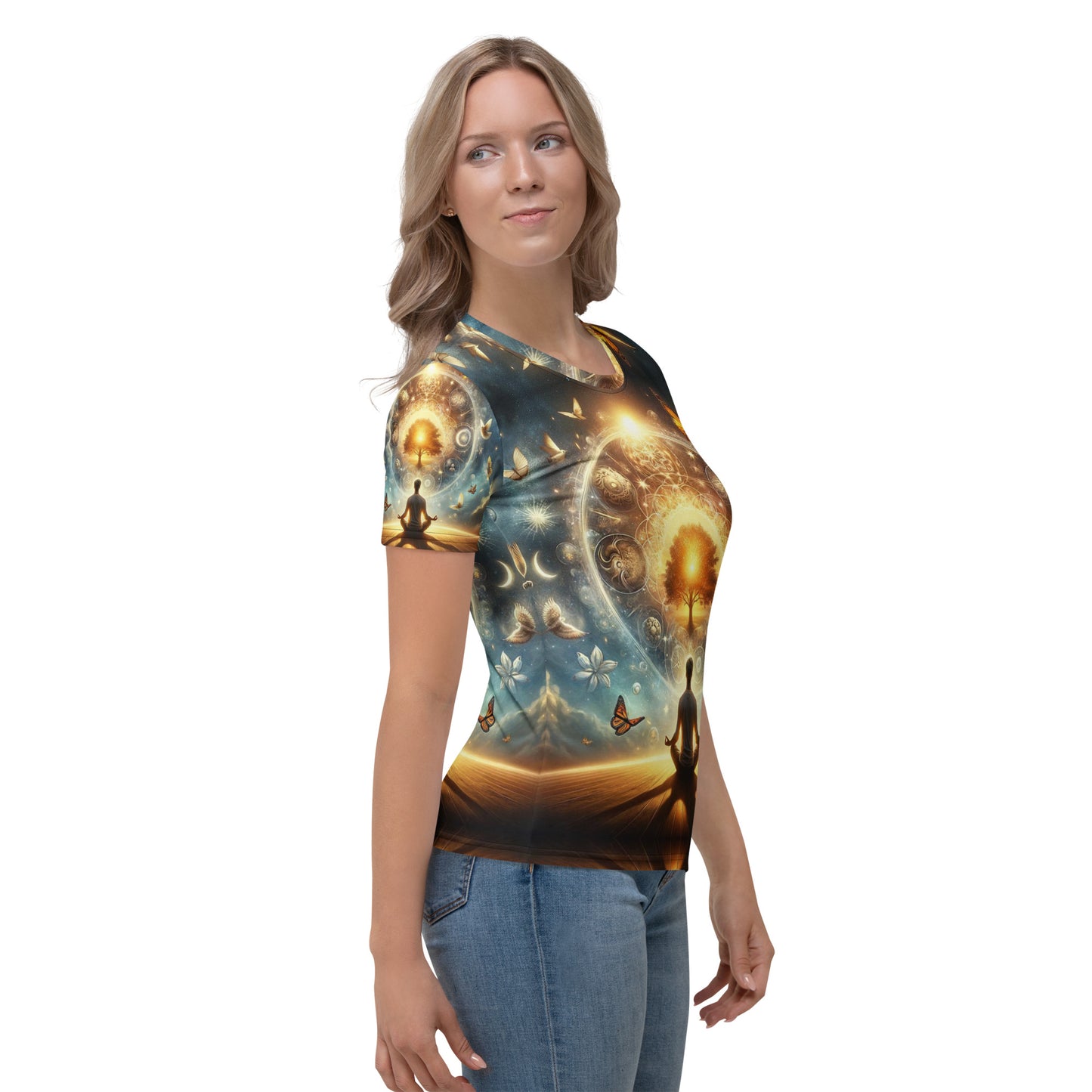 Cosmic Rooted Girls Full Print Tee