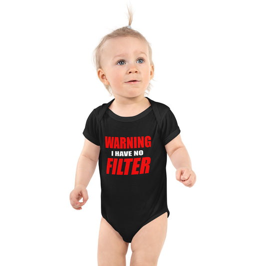 WARNING – I HAVE NO FILTER | Babybody mit Spruch