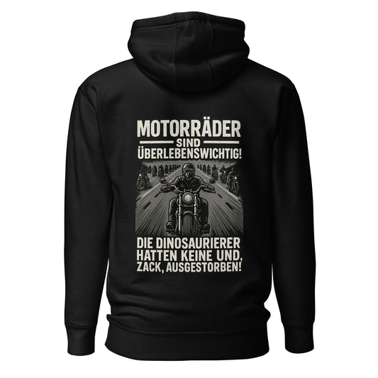 Motorräder sind überlebenswichtig – Biker Backprint Hoodie