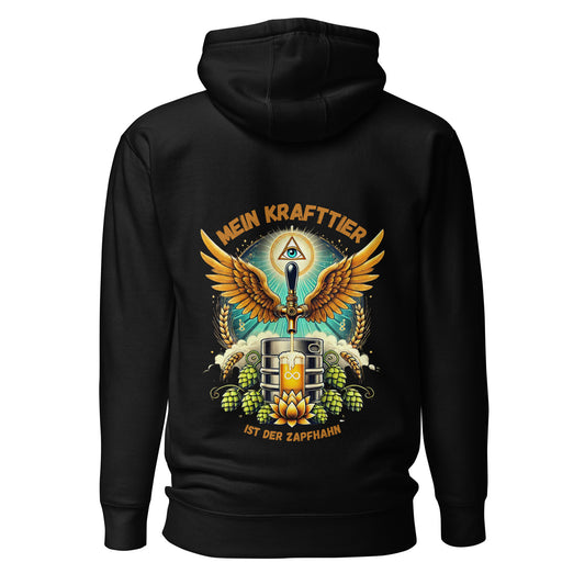 Mein Krafttier ist der Zapfhahn – Unisex Hoodie Backprint
